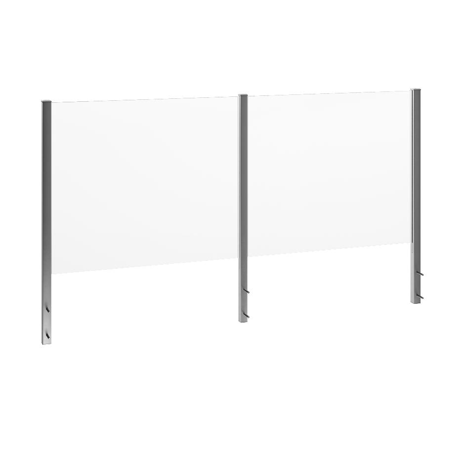 ECOAB_ Ecoscape Aluminium and Glass balustrade Satin Anodised no handrail - side fix_02