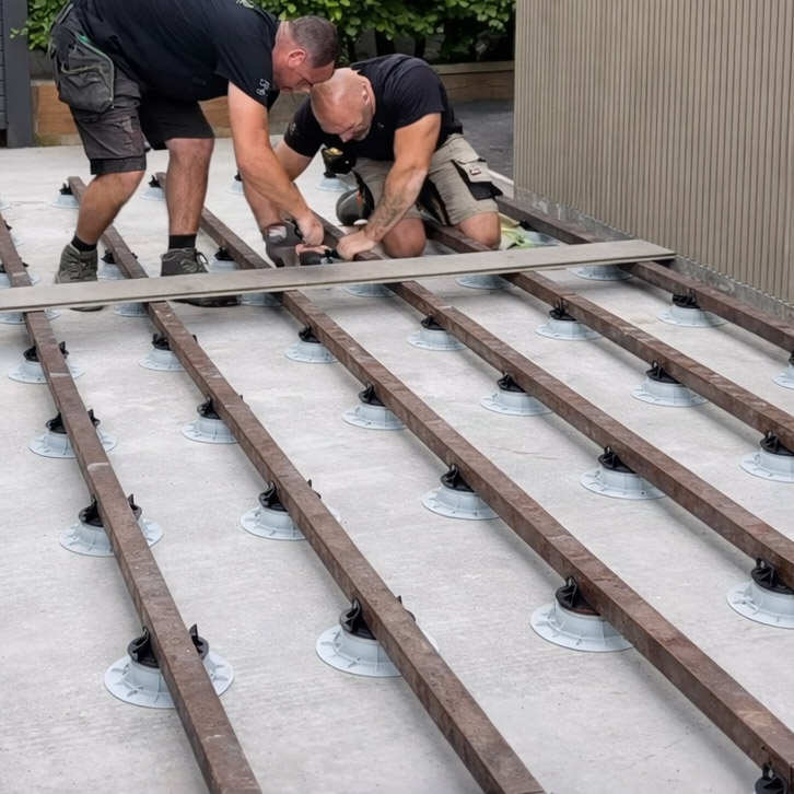 sub base installation of joist for composite decking